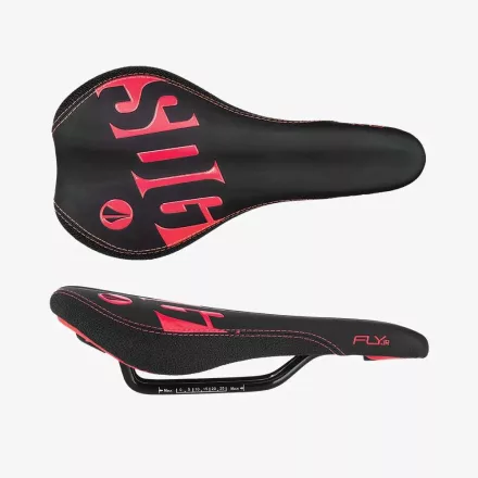SDG FLY Jr Acél pálcás 235 x 122 mm, 270g piros / pink mintás gyerek nyereg