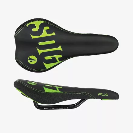 SDG FLY Jr Acél pálcás 235 x 122 mm, 270g neonzöld mintás gyerek nyereg