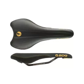   SDG Radar MTN Solid Cro-Mo Nyereg – Black Microfiber / Gold Graphics & Bumper