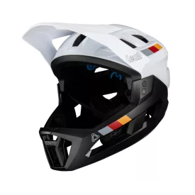   Leatt Enduro MTB 2.0 lecsatolható állvédős 690g Fullface sisak fekete-fehér
