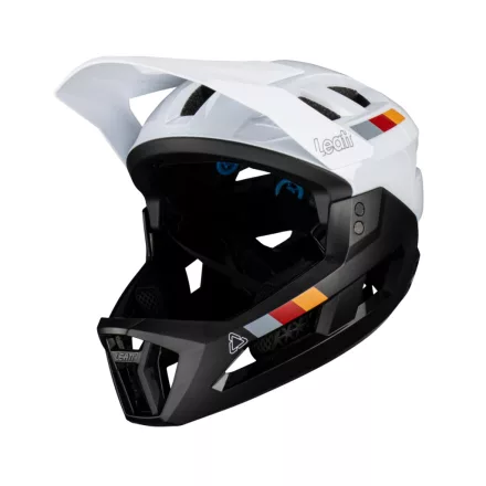 Leatt Enduro MTB 2.0 lecsatolható állvédős 690g Fullface sisak fekete-fehér