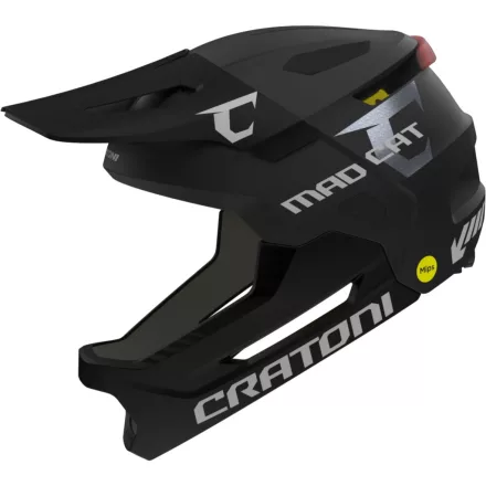 CRATONI MadCat MIPS Junior Full Face sisak S/M (52–56 cm) – Fekete matt lecsatolható állvédős full face