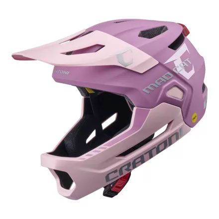 CRATONI MadCat MIPS Junior Full Face sisak S/M (52–56 cm) – Blush Rose (rózsaszín) matt lecsatolható állvédős full face