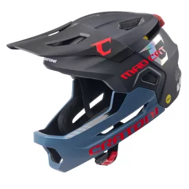   CRATONI MadCat MIPS Junior Full Face sisak S/M (49–56 cm) – Fegyverszürke / Piros matt lecsatolható állvédős full face