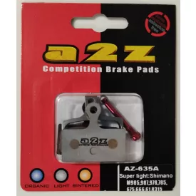   Gyantás A2Z AZ-635A Ultralight ALU hátlapos Shimano 2 dugattyús XTR, XT, SLX, Deore fékbetét