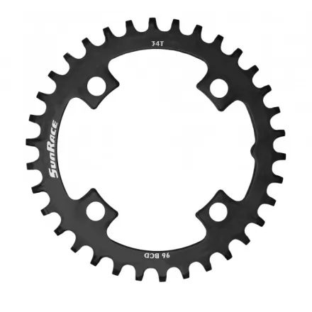 Sunrace CRMS szimmetrikus 96mm 4 furatos 34T Narrow Wide Acél fekete lánckerék