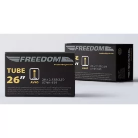   26x1.75-2.125 Gumitömlő Presta szelepes  Freedom végig menets szeleppel (40mm)