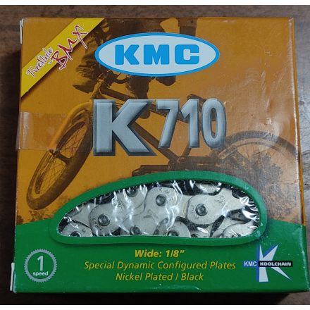 Lánc 1 sebességes 1/8" KMC K710 96 szemes ezüst ÚJ