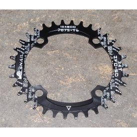   Lánckerék ALU Narrow Wide 104mm OVÁL Spyral/Snail 32T fekete