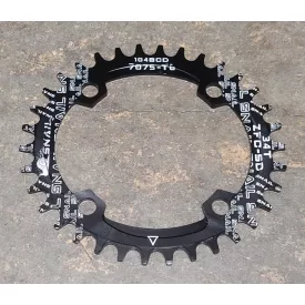   104mm 34t ALU Narrow Wide Kerek Spyral/Snail fekete lánckerék