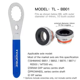   TOOPRE BB44-16 Shimano Hollowtech / Centerlock külső körmös KÖZÉPCSAPÁGY szerszám