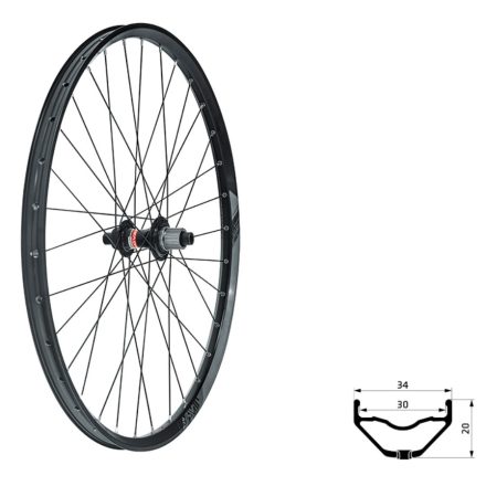 27,5" Hátsó 12x148mm KLS Valor 3 (30mm) Micro Spline kazis Centerlock Novatec agyas kerék