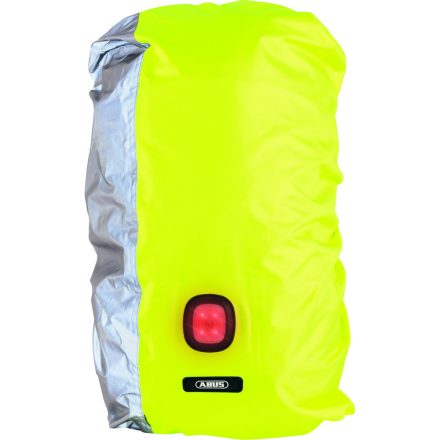 ABUS Lumino biztonsági fényvisszaverős táskavédő, Night Cover, USB-s lámpával, neon sárga
