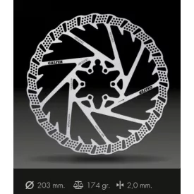   203mm Galfer Shark 2.0 mm – 6 csavaros féktárcsa (DB024W)