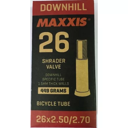 26x2.50/2.70 AV Maxxis Downhill 1.5mm falú autószelepes gumitömlő 449g