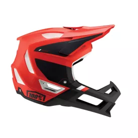   L-es 100% Trajecta fullface enduro bukósisak 860g fekete-piros-fehér Akció