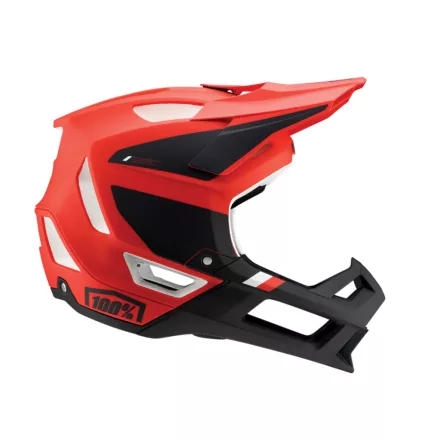 L-es 100% Trajecta fullface enduro bukósisak 860g fekete-piros-fehér Akció