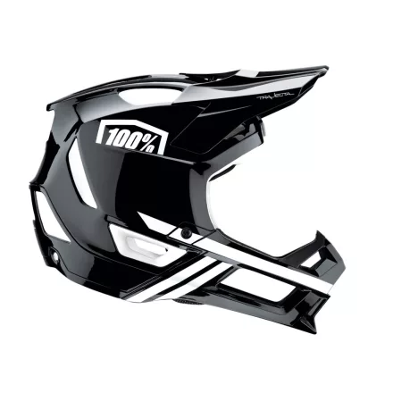L-es 100% Trajecta fullface enduro bukósisak 860g fekete-fehér 