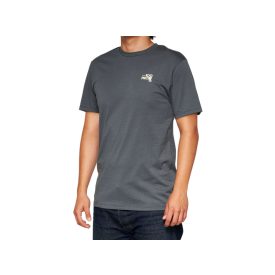 100% Ultra rövid ujjú sötétszürke póló