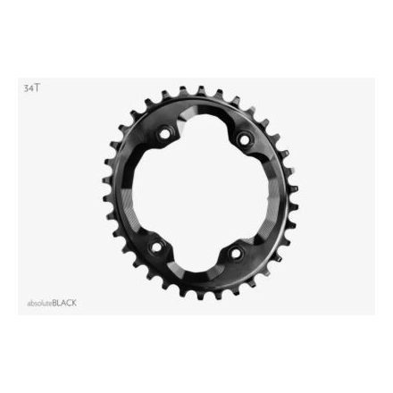 Absolute Black 34T MTB OVAL XTR M9000 asszimetrikus N/W fekete Lánckerék (integrált szálak)