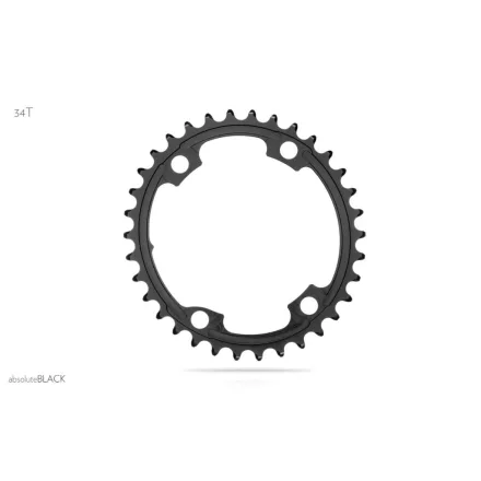Lánckerék aB Országúti OVAL 110BCD asszim Shimano 9100/8000 4 lyukas fekete 34T