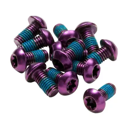 Riderace T25 M5x9mm acél Féktárcsa csavarszett 12db lila