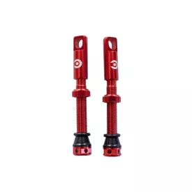   44mm FV Presta Tubeless szelep párban Inserthez is Piros, Alu szelepsapkával