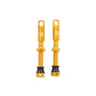 44mm FV Presta Tubeless szelep párban Inserthez is Arany, Alu szelepsapkával