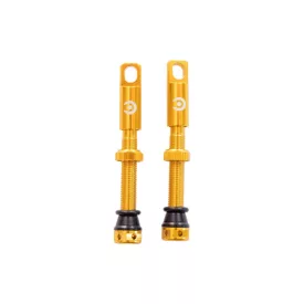   44mm FV Presta Tubeless szelep párban Inserthez is Arany, Alu szelepsapkával