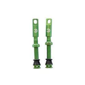  44mm FV Presta Tubeless szelep párban Inserthez is Zöld, Alu szelepsapkával