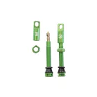 44mm FV Presta Tubeless szelep párban Inserthez is Zöld, Alu szelepsapkával