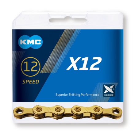 12.seb KMC X12-1 GOLD 1/2x11/128 126L (X12 GOLD) arany lánc