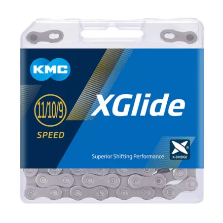 Lánc KMC 09-11 seb. XGlide 1/2x11/128 126L szürke/szürke CUES kompatibilis