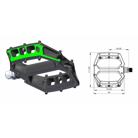 NUKEPROOF pedálok HORIZON Pro CroMo DH lapos piros