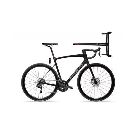 RIDLEY vázkészlet FENIX SLiC Fekete/Empresszszürke metál/cukorkavörös metál S