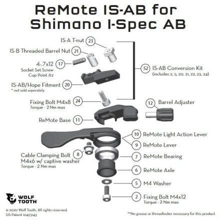 WOLF TOOTH pótalkatrész REMOTE IS-AB átalakító készlet