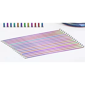   36db, 289mm TANKE Kerékpárküllők, küllőanyákkal, oilslick, szivárvány színű