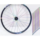 36db, 289mm TANKE Kerékpárküllők, küllőanyákkal, oilslick, szivárvány színű
